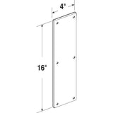 4 in. x 16 in. Polished Brass Push Plate - Super Arbor