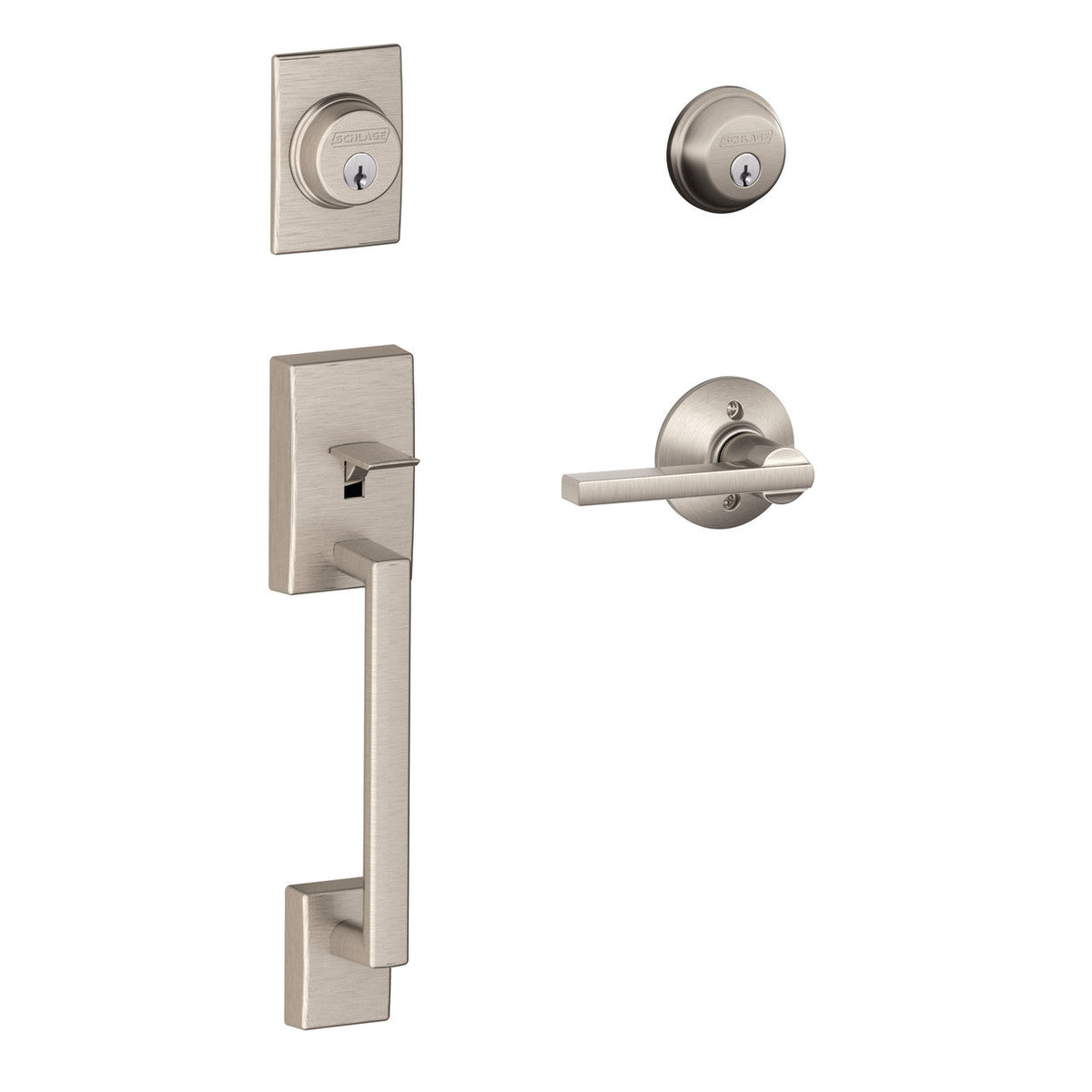 Schlage Century Satin Chrome Double Cylinder Deadbolt with Orbit Knob Door Handleset