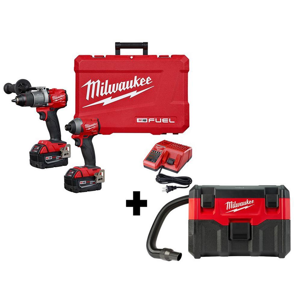 M18 FUEL 18-Volt Lithium-Ion Brushless Cordless Hammer Drill and Impact Driver Combo Kit (2-Tool) with Free HACKZALL - Super Arbor