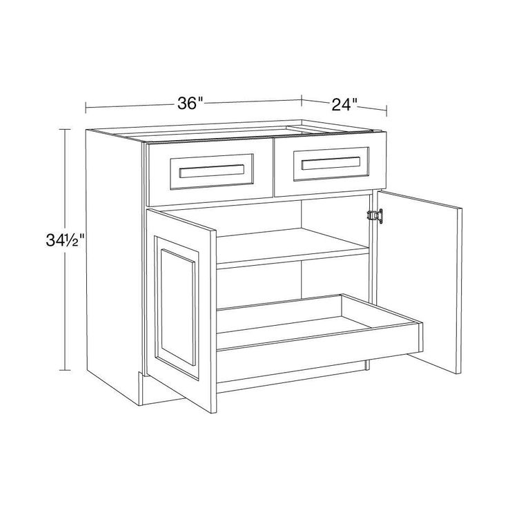 Home Decorators Collection Grayson 36 in. W x 24 in. D x 34.5 in. H Assembled Plywood Base Kitchen Cabinet in Pearl Gray with 1ROT Soft Close