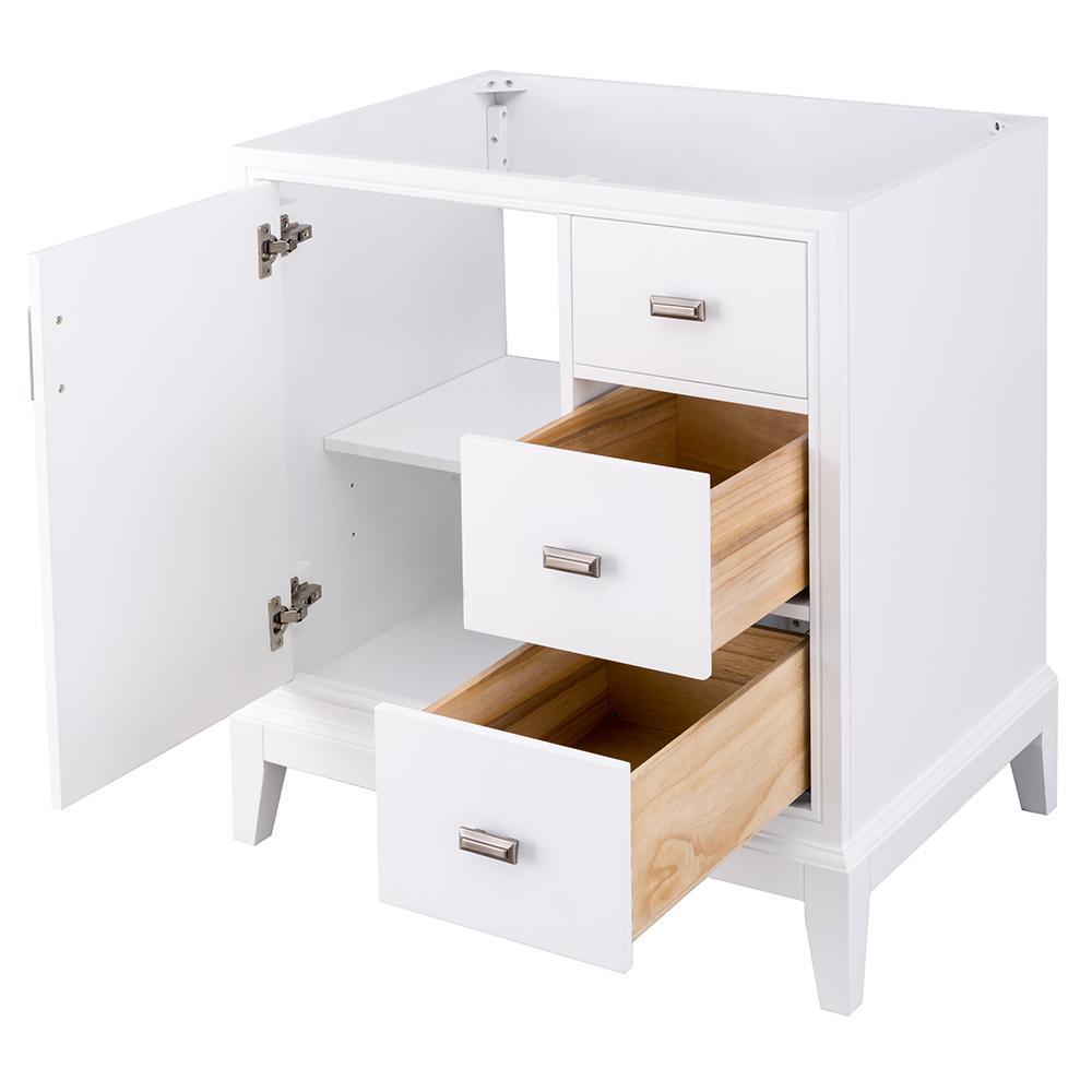 Shaelyn 30 in. W x 21.75 in. D Vanity Cabinet Only in White - Super Arbor