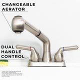 Complete 22.875 in. x 23.5 in. White 19 Gal. Utility Sink Set with Non-Metallic Stainless Steel Finish Pull-Out Faucet - Super Arbor