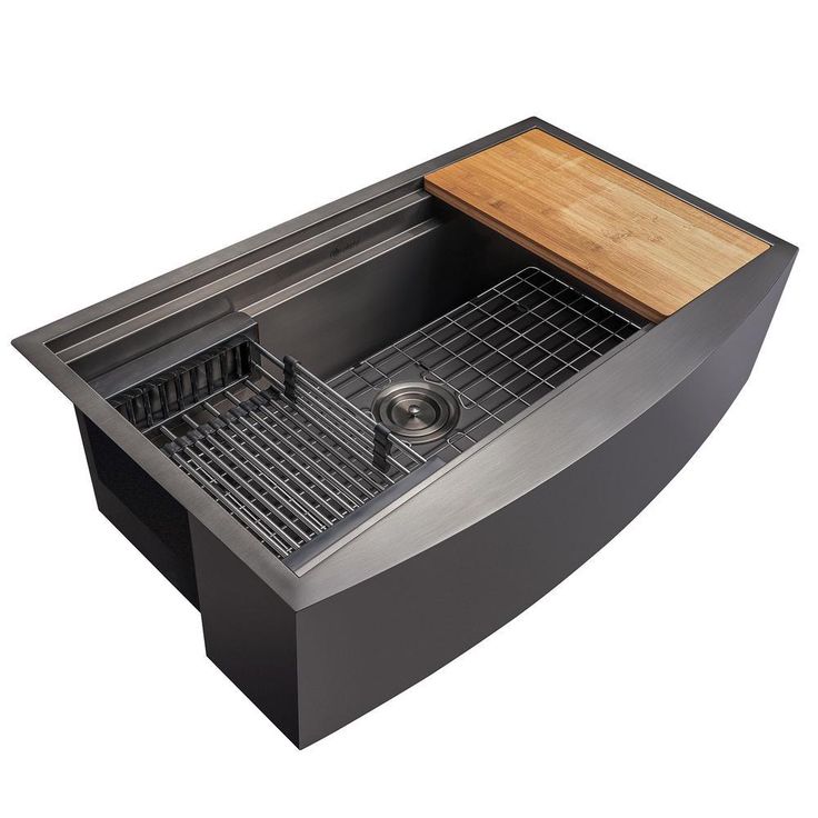 All-in-One Matte Black Finished Stainless Steel 33 in. x 22 in. Farmhouse Apron Mount Kitchen Sink with Pull-down Faucet