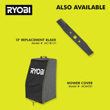 RYOBI 13 in. ONE+ 18-Volt Lithium-Ion Cordless Battery Walk Behind Push Lawn Mower & Leaf Blower- 4.0 Ah Battery/Charger