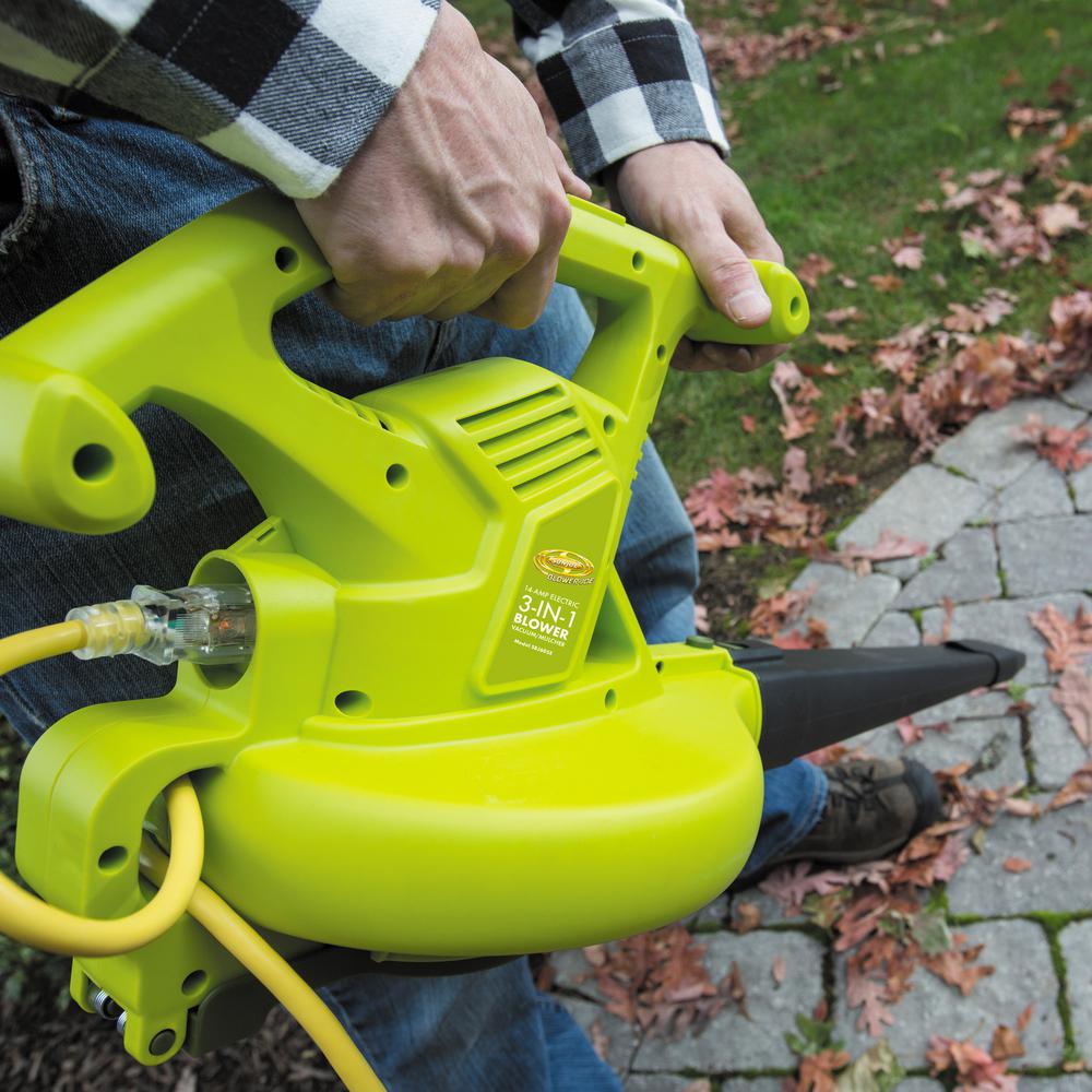 Sun Joe 250 MPH 440 CFM 14 Amp Electric Handheld Blower/Vacuum/Mulcher in Green - Super Arbor