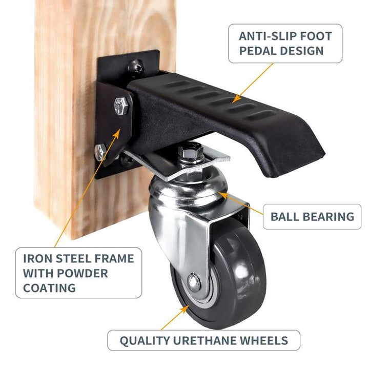 2-3/8 in. Gray Heavy-Duty Workbench Caster with 400 lb. Load Rating (4-Pack)