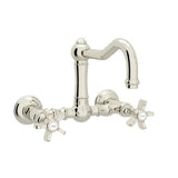 Rohl Country Kitchen Polished Nickel 2-Handle Wall-Mount Bridge Handle Kitchen Faucet