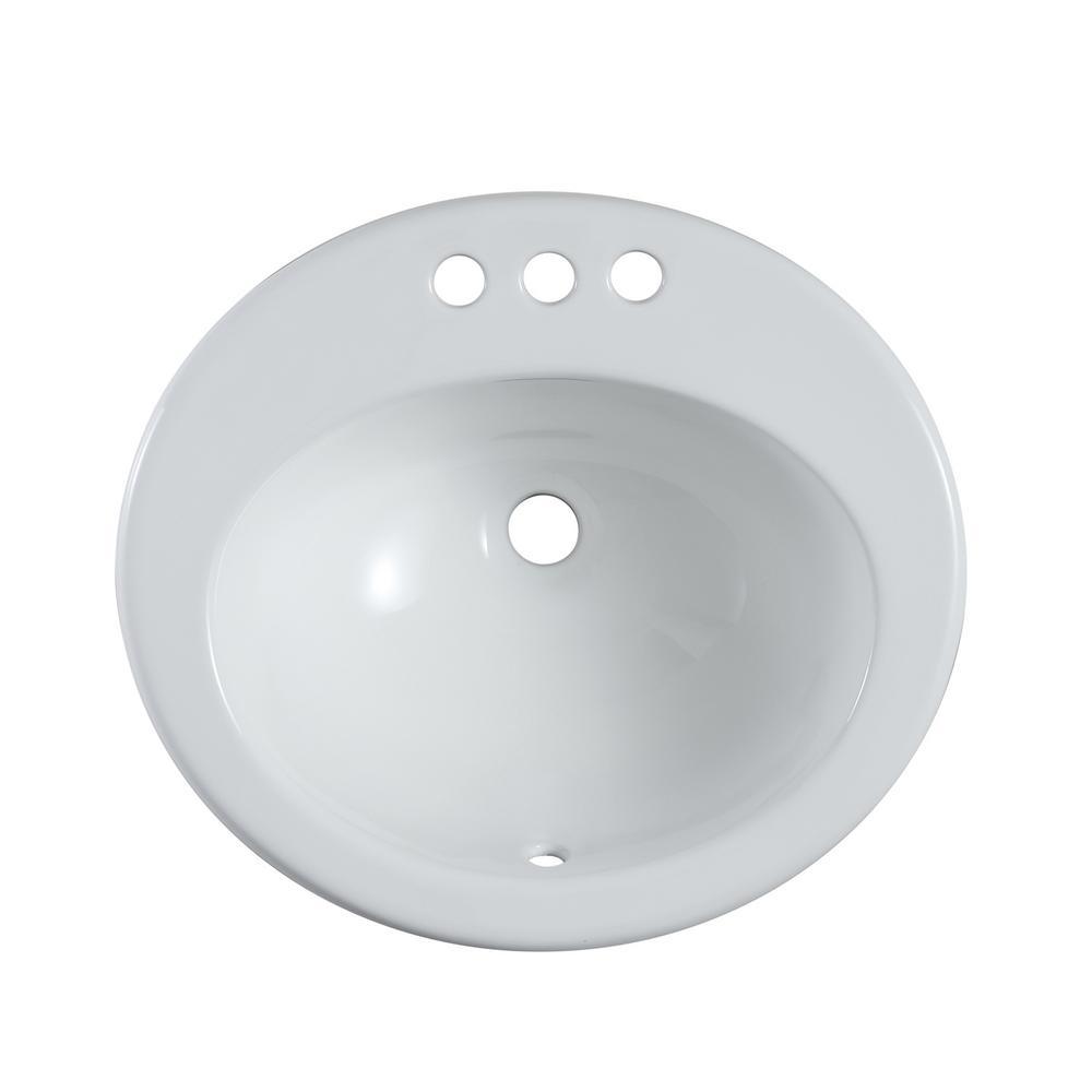 20 in. x 18 in. Top Above Sink White Ceramic Bathroom Counter - Super Arbor