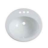 20 in. x 18 in. Top Above Sink White Ceramic Bathroom Counter - Super Arbor