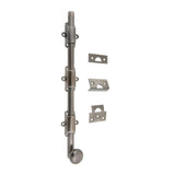 Heavy-Duty 12 in. Solid Brass Surface Bolt with Round Knob in Polished Brass - Super Arbor