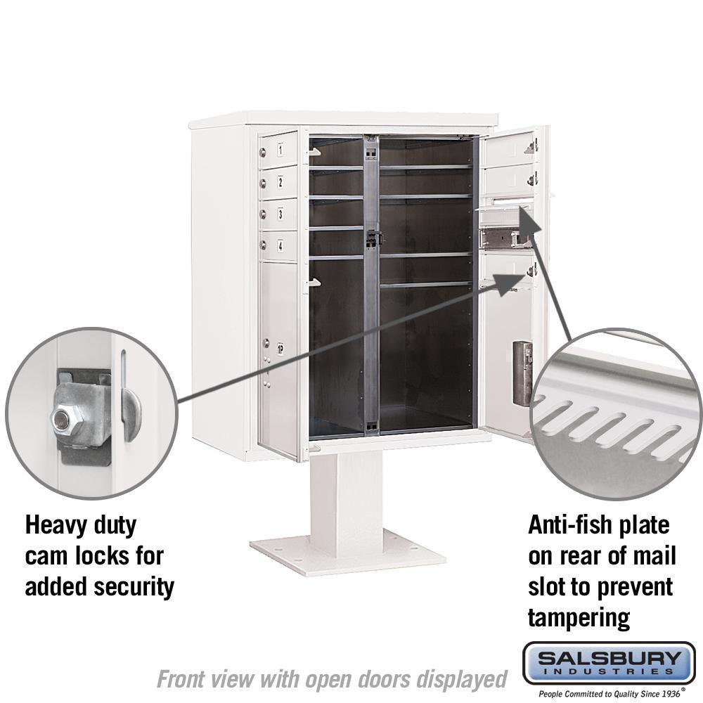 3400 Horizontal Series 7-Compartment 1-Parcel Locker Pedestal Mount Mailbox - Super Arbor