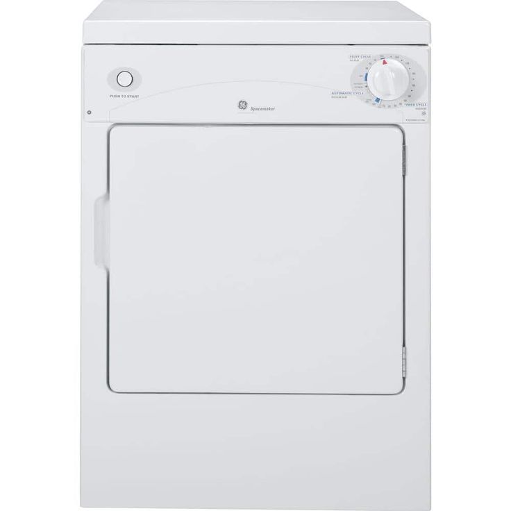GE 3.6-cu ft Stackable Portable Electric Dryer (White on White)