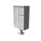 16-Mailboxes 1-Outgoing Mail Compartment 2-Parcel Lockers Pedestal Mount Cluster Box Unit - Super Arbor