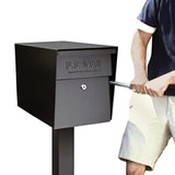 Locking Post Mount Mailbox with High Security Reinforced Patented Locking System, Black - Super Arbor