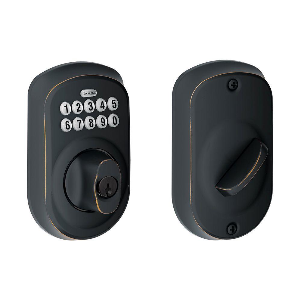 Plymouth Bright Brass Keypad Electronic Door Lock Deadbolt - Super Arbor