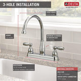 Foundations 2-Handle Standard Kitchen Faucet in Chrome - Super Arbor
