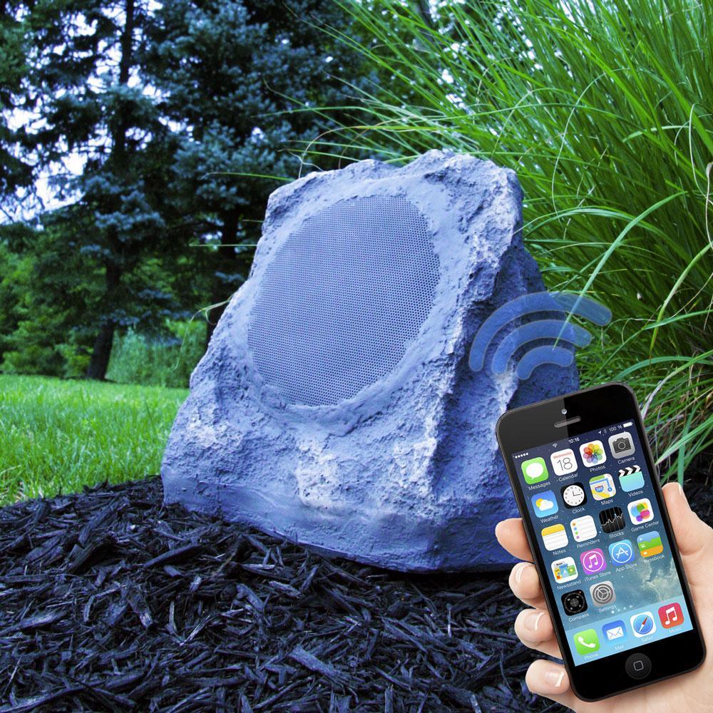 Bluetooth Outdoor Rock Speakers, Slate Grey - Super Arbor