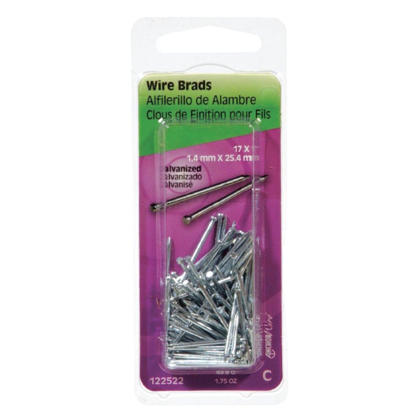 Hillman 17 Ga. x 1 in. Galvanized Steel Brad Nails, 1 Pack (1.75 oz)