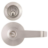 Heavy Duty Commercial Satin Chrome Entry Lever with Single Cylinder Deadbolt Combo - Super Arbor