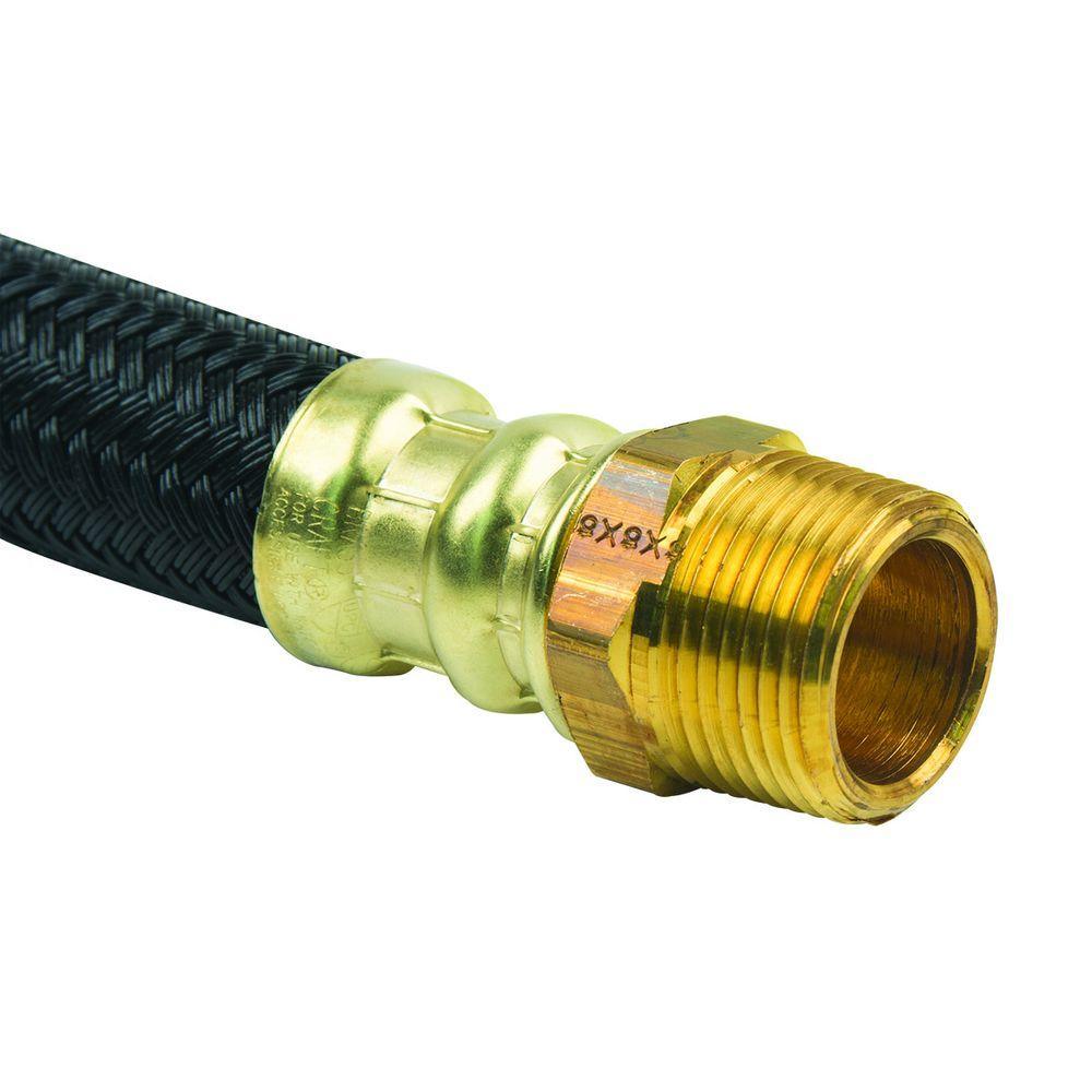 3/4 in. MIP x 3/4 in. FIP x 18 in. Polymer Braided Water Heater Connector (0.57 in. I.D.) - Super Arbor