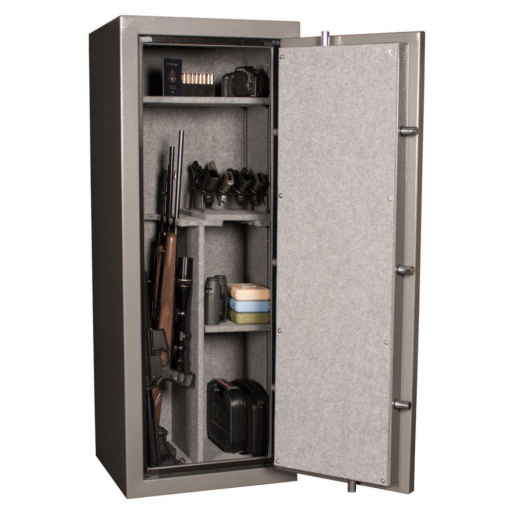 14-Gun Fire-Resistant Combination Gun Safe, Gray - Super Arbor