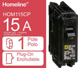 Square D Homeline 15-Amp 1-Pole Standard Trip Circuit Breaker