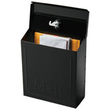 Townhouse Small, Vertical, Locking, Steel, Wall Mount Mailbox, Black - Super Arbor