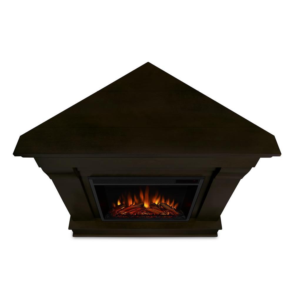 Chateau 41 in. Corner Electric Fireplace in Dark Walnut - Super Arbor