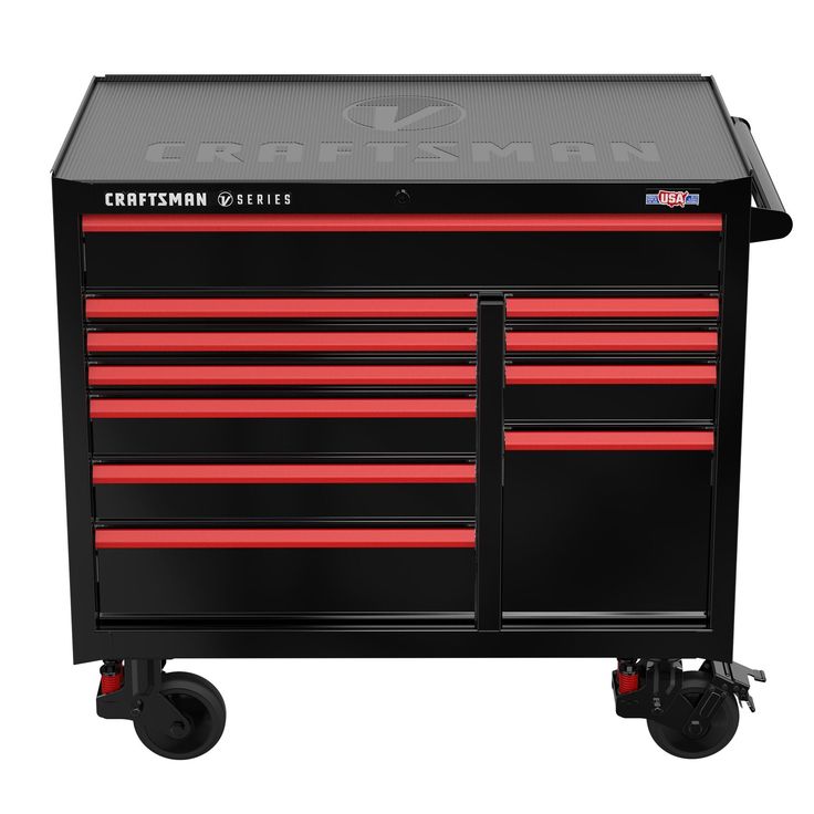 CRAFTSMAN V-Series 41-in W x 40-in H 11-Drawer Steel Rolling Tool Cabinet (Black)