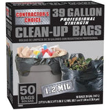 Contractor's Choice Contractor 50-Pack 39-Gallon Black Outdoor Plastic Construction Trash Bag