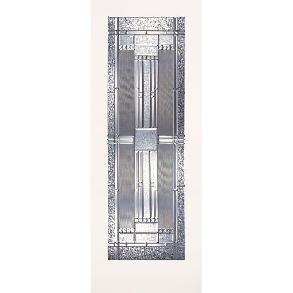30 in. x 80 in. 1 Lite Preston Zinc Smooth Primed MDF Interior Door Slab - Super Arbor