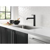 Delta Trinsic Matte Black 1-Handle Deck-Mount Pull-Out Handle Kitchen Faucet