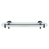 Antica 20 in. W Frosted Glass Shelf with Rail in Rubbed Bronze - Super Arbor