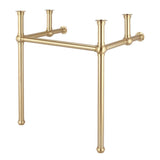 Embassy 30 in. Brass Wash Stand with Satin Brass P-Trap Kit, Marble Counter Top, and White Basin - Super Arbor