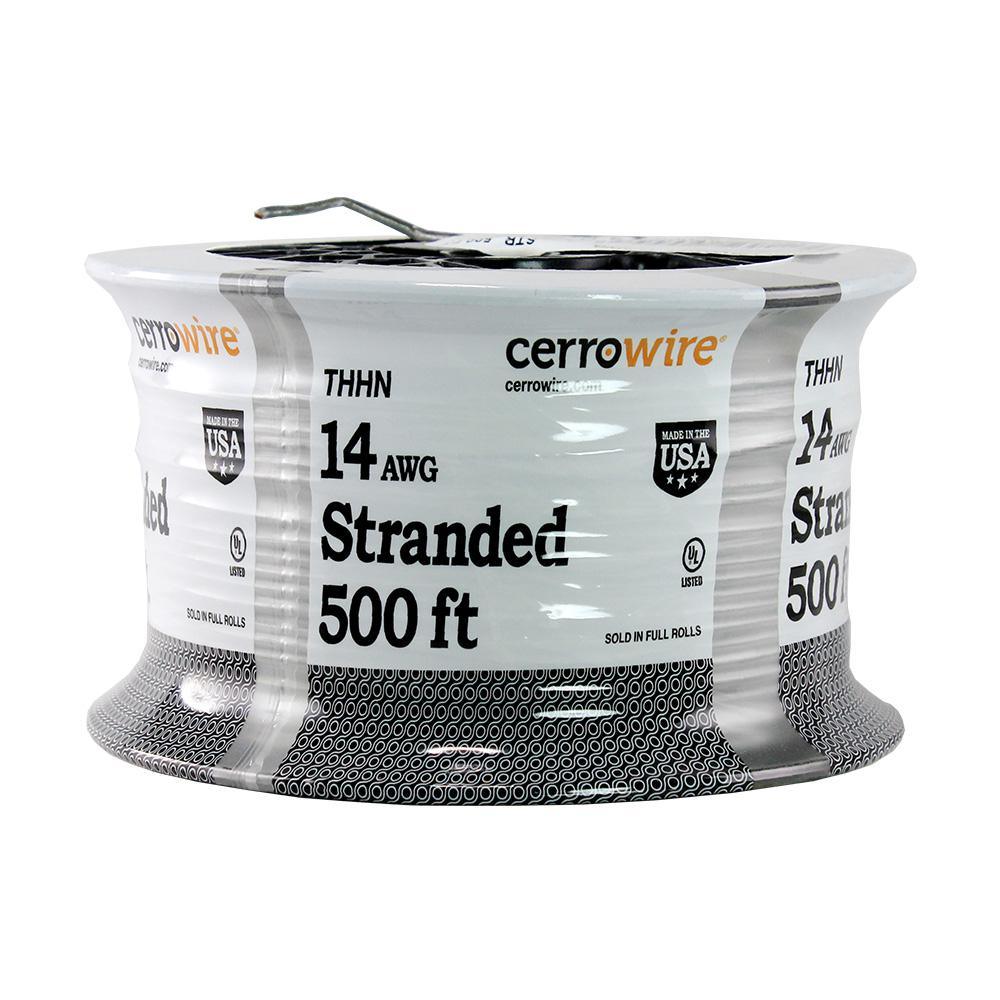 500 ft. 14/1 White Stranded THHN Wire - Super Arbor