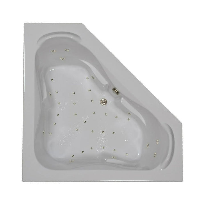 60 in. Corner Drop-in Air Bathtub in White - Super Arbor