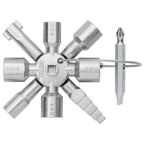 KNIPEX TwinKey Universal Control Cabinet Key, 3.6 in (92 mm)