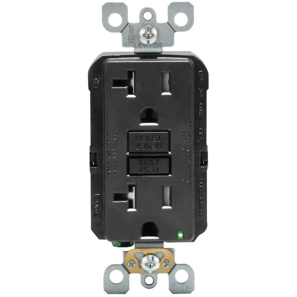 20 Amp 125-Volt Duplex SmarTest Self-Test SmartlockPro Tamper Resistant GFCI Outlet, White - Super Arbor