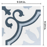 Merola Tile Lacour Artic Encaustic 9-3/4 in. x 9-3/4 in. Porcelain Floor and Wall Tile (11.11 sq. ft. / case)