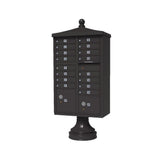 Vital 1570 8 Mailboxes 2 Parcel Lockers 1 Outgoing Pedestal Mount Cluster Box Unit - Super Arbor