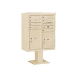 3400 Horizontal Series 7-Compartment 1-Parcel Locker Pedestal Mount Mailbox - Super Arbor