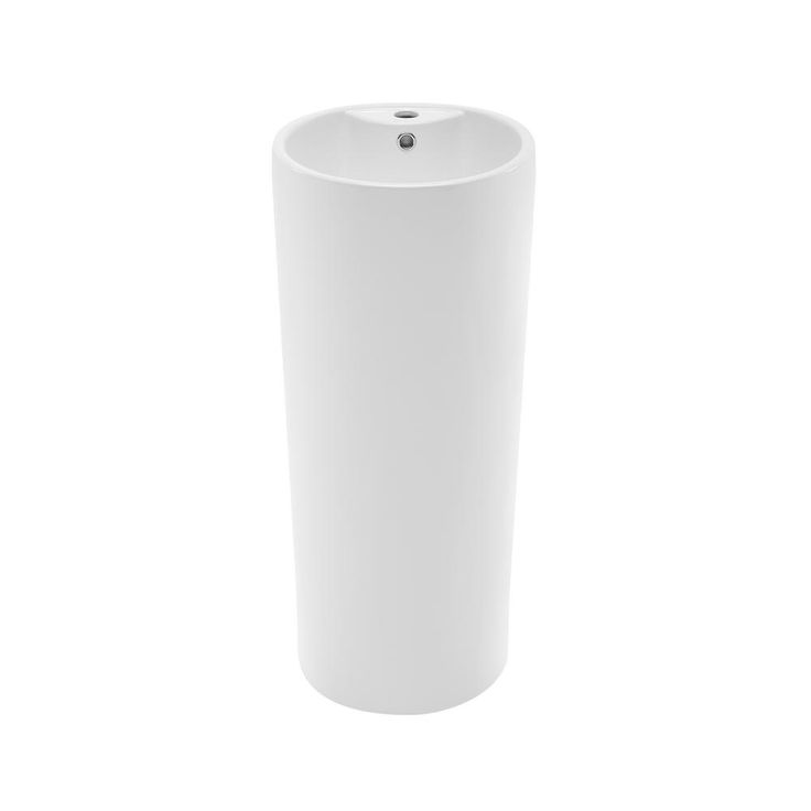 Swiss Madison Monaco Circular Basin Pedestal Sink in Glossy White