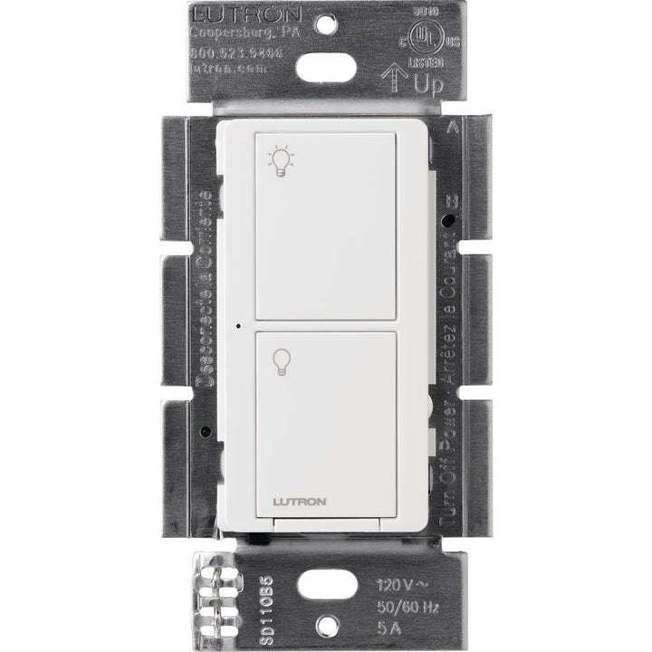 Caseta Wireless Smart Lighting Switch for All Bulb Types or Fans, Push Button, White - Super Arbor