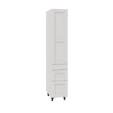 Shaker Assembled 24 in. x 84.5 in. x 24 in. Pantry Cabinet w/ 2-Inner Drawers & Three Pull Out Drawers in Vanilla White - Super Arbor