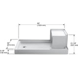 Tresham 60 in. x 32 in. Single Threshold Shower Base with Left-Hand Drain in White - Super Arbor