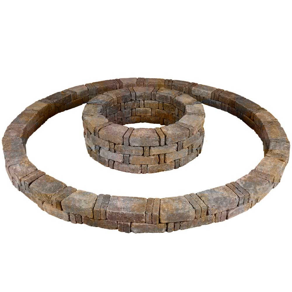 Pavestone RumbleStone 106 in. x 14 in. Double Tree Ring Kit in Greystone - Super Arbor