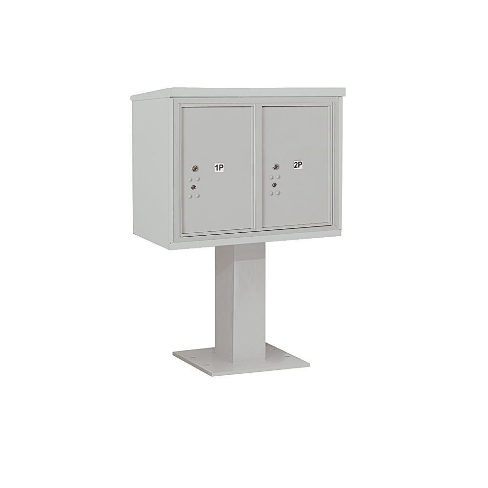 3400 Horizontal Series 2-Parcel Locker Pedestal Mount Mailbox - Super Arbor