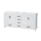 Sheffield 72 in. Double Vanity Cabinet in White - Super Arbor