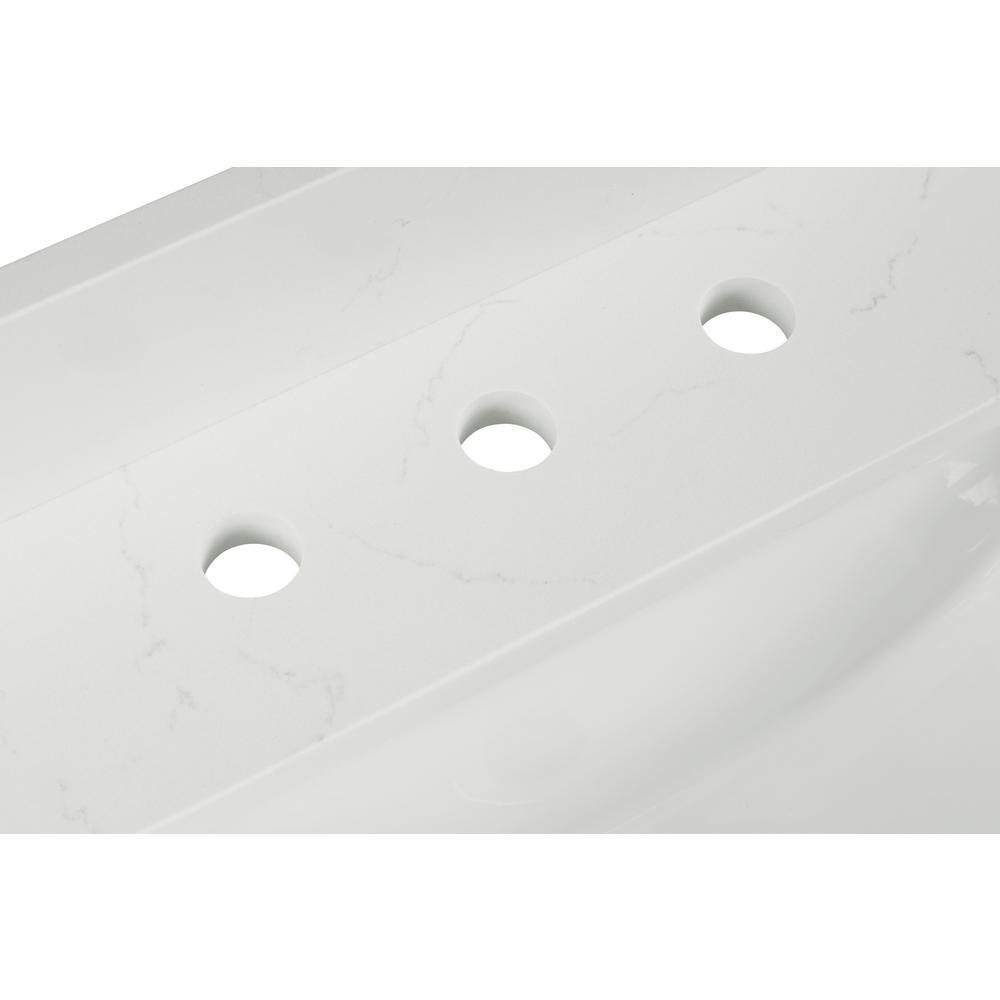 37 in. W x 22 in. D x 0.75 in. H Quartz Vanity Top in Carrara White with White Basin - Super Arbor