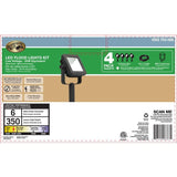Low Voltage Black Outdoor Integrated LED Landscape Flood Light (4-Pack)